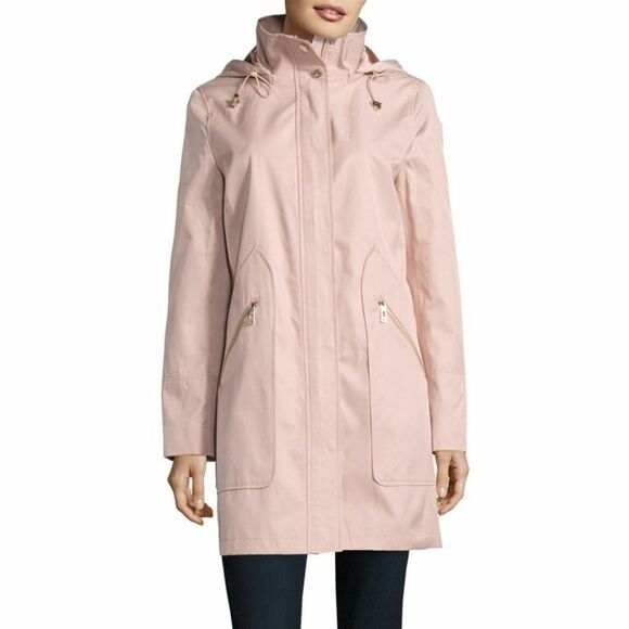 New! IVANKA TRUMP Women's Zip-Front Removable Hood Anorak Jacket Small Blush - Picture 3 of 4